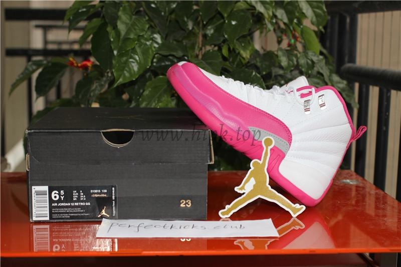 AUTHENTIC AIR JORDAN 12 GS WHITE DYNAMIC PINK 100% Nike Pair .PK EXCLUSIVE