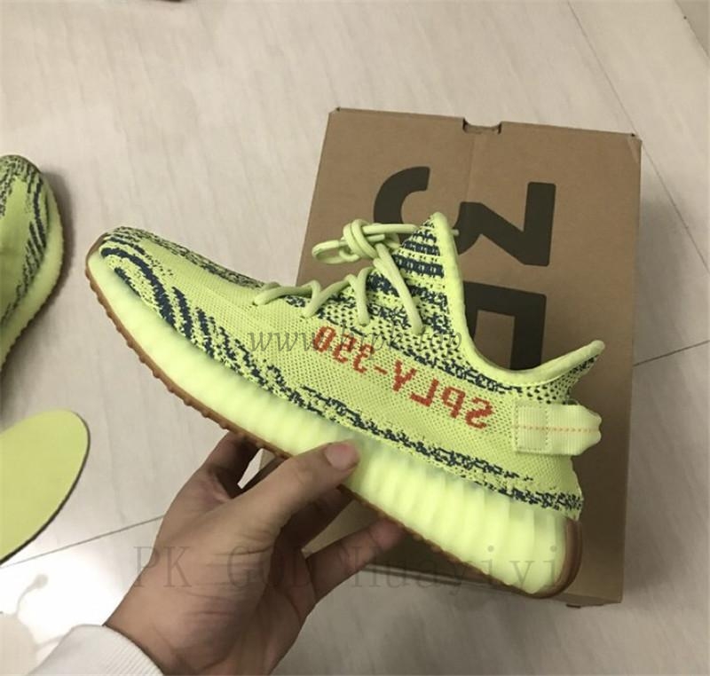 pk god yeezy 350 v2 semi frozen yellow/raw steel with real premeknit from huayiyi which offer primeknit to Ad*s directly