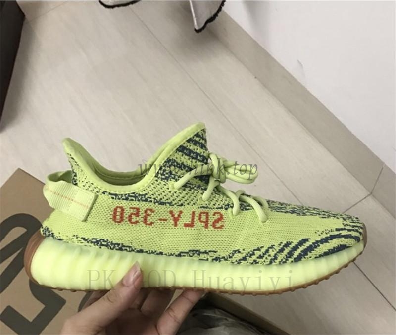 pk god yeezy 350 v2 semi frozen yellow/raw steel with real premeknit from huayiyi which offer primeknit to Ad*s directly