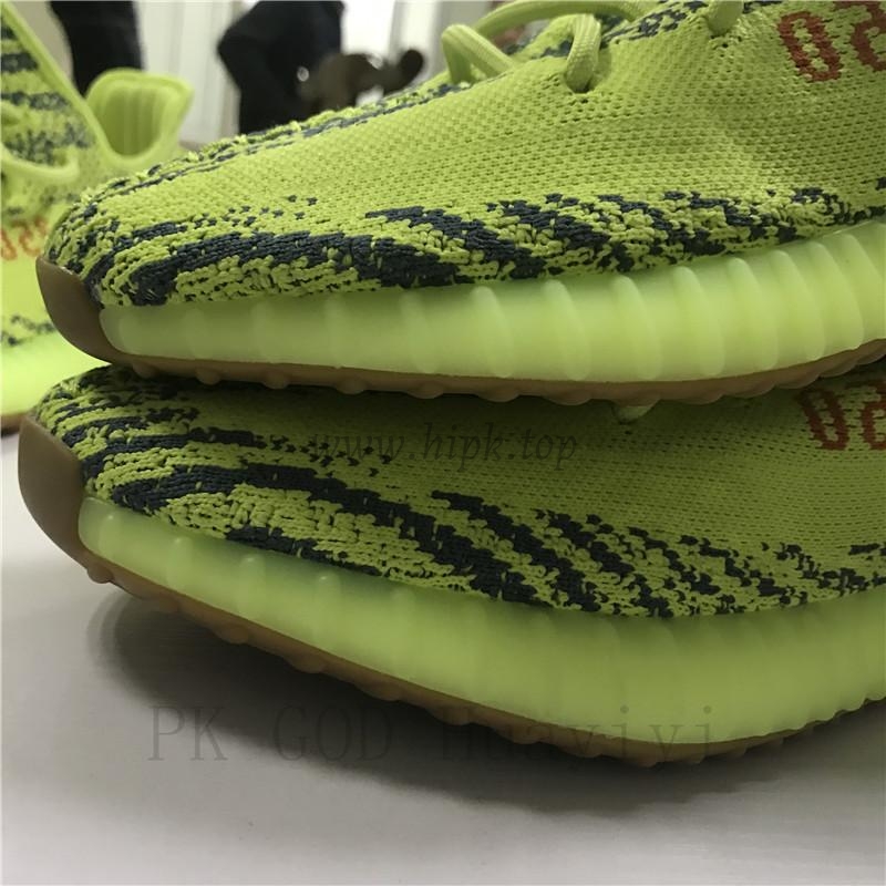 pk god yeezy 350 v2 semi frozen yellow/raw steel with real premeknit from huayiyi which offer primeknit to Ad*s directly