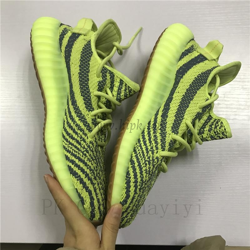 pk god yeezy 350 v2 semi frozen yellow/raw steel with real premeknit from huayiyi which offer primeknit to Ad*s directly