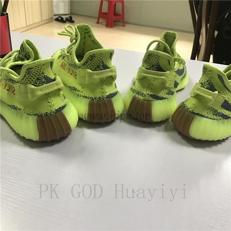 pk god yeezy 350 v2 semi frozen yellow/raw steel with real premeknit from huayiyi which offer primeknit to Ad*s directly