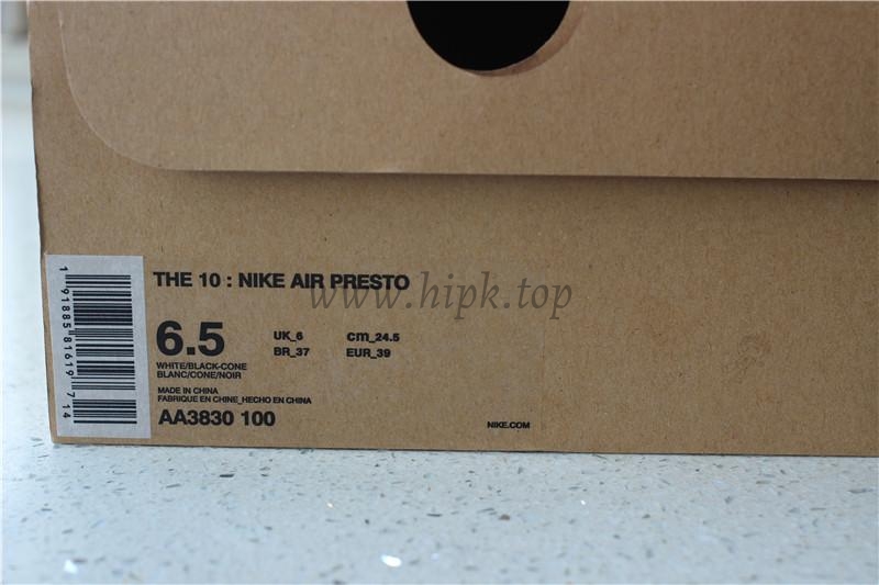 God OFF White Presto 2.0 White The Ten retail versionready