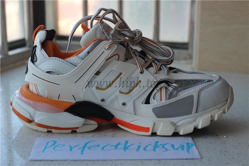 PK God exclusive Balencia Paris Track SneakersWhite Orange best version ready to ship