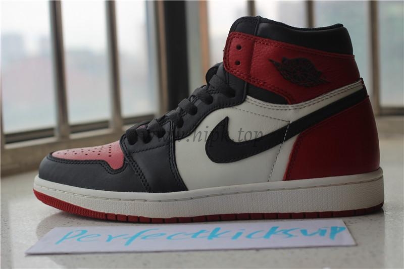 PK GOD AIR JORDAN 1 BRED TOE BEST VERSION THE ONLY CORRECT RETAIL LEATHER IN THE MARKET