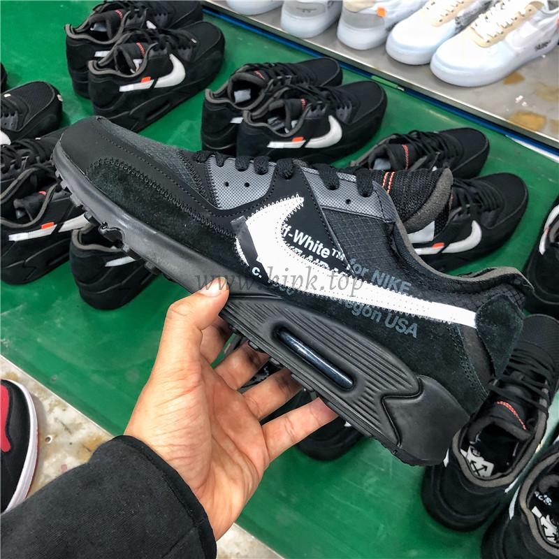 Pk God off white X air max 90 black aa7293-001 retail materials ready to ship