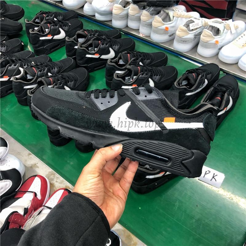 Pk God off white X air max 90 black aa7293-001 retail materials ready to ship