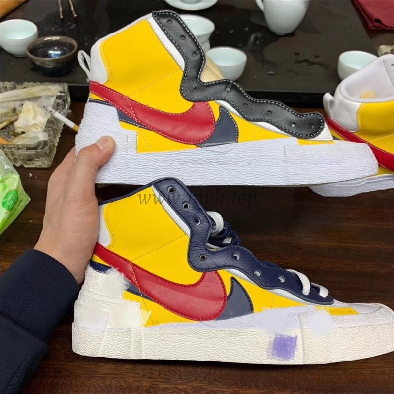 PK God exclusive Nike Sacai Blazer Hi Snow Beach MID yellow with real materails ready to ship