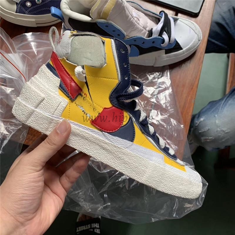 PK God exclusive Nike Sacai Blazer Hi Snow Beach MID yellow with real materails ready to ship