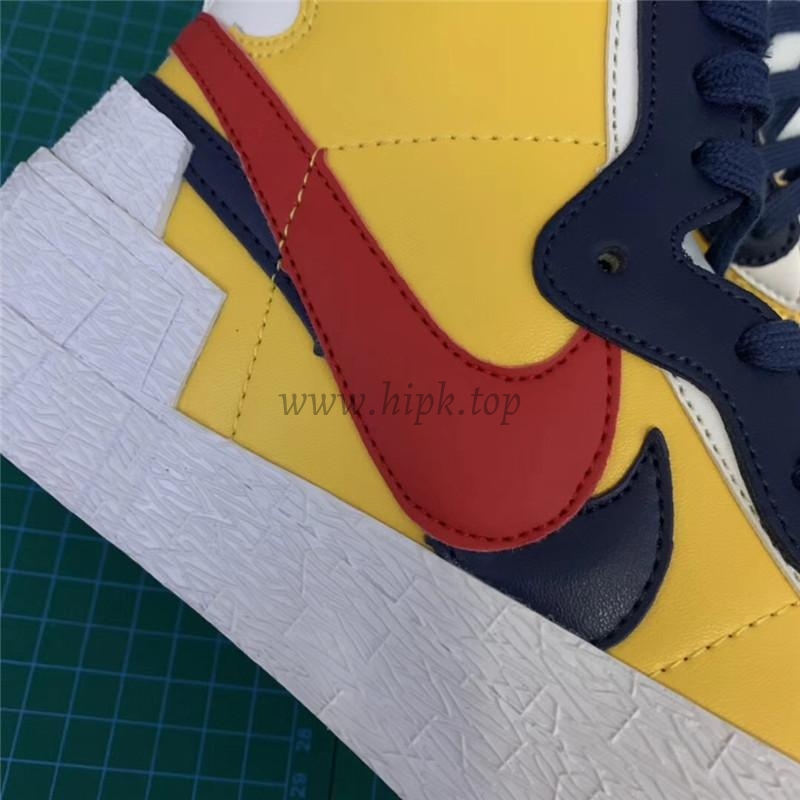 PK God exclusive Nike Sacai Blazer Hi Snow Beach MID yellow with real materails ready to ship