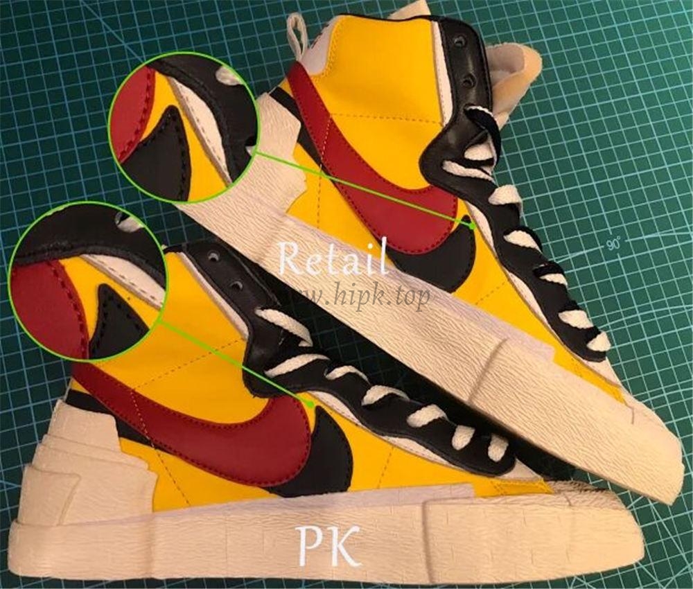 PK God exclusive Nike Sacai Blazer Hi Snow Beach MID yellow with real materails ready to ship