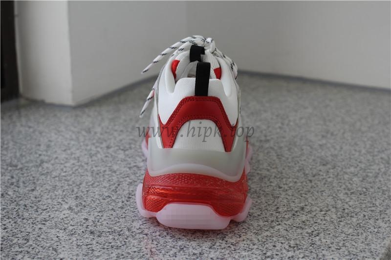 PK GOD PARIS TRIPLE S CLEAR SOLE TRAINER 19ss Red and White READY TO SHIP