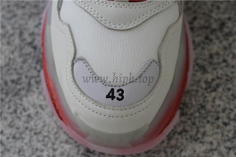 PK GOD PARIS TRIPLE S CLEAR SOLE TRAINER 19ss Red and White READY TO SHIP