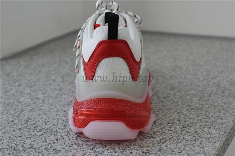 PK GOD PARIS TRIPLE S CLEAR SOLE TRAINER 19ss Red and White READY TO SHIP