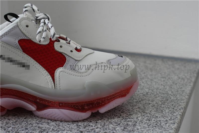 PK GOD PARIS TRIPLE S CLEAR SOLE TRAINER 19ss Red and White READY TO SHIP