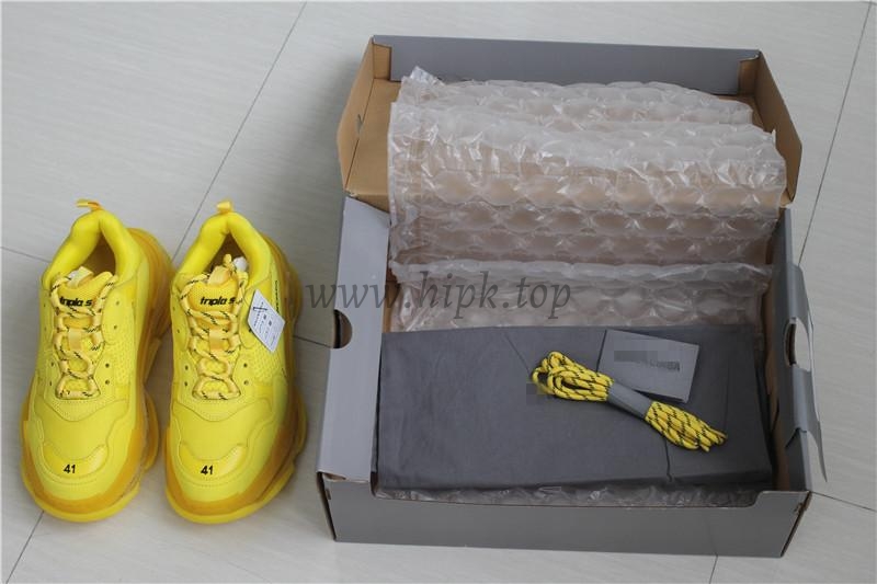 PK GOD PARIS TRIPLE S CLEAR SOLE TRAINER all yellow READY TO SHIP