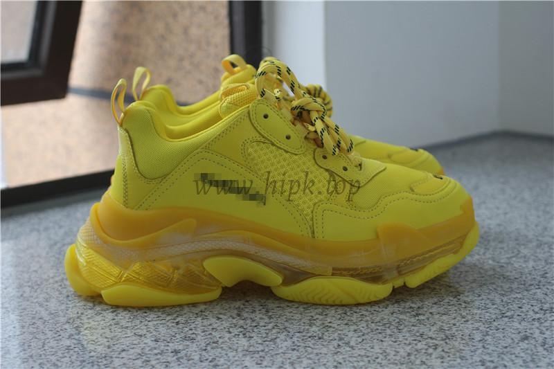 PK GOD PARIS TRIPLE S CLEAR SOLE TRAINER all yellow READY TO SHIP