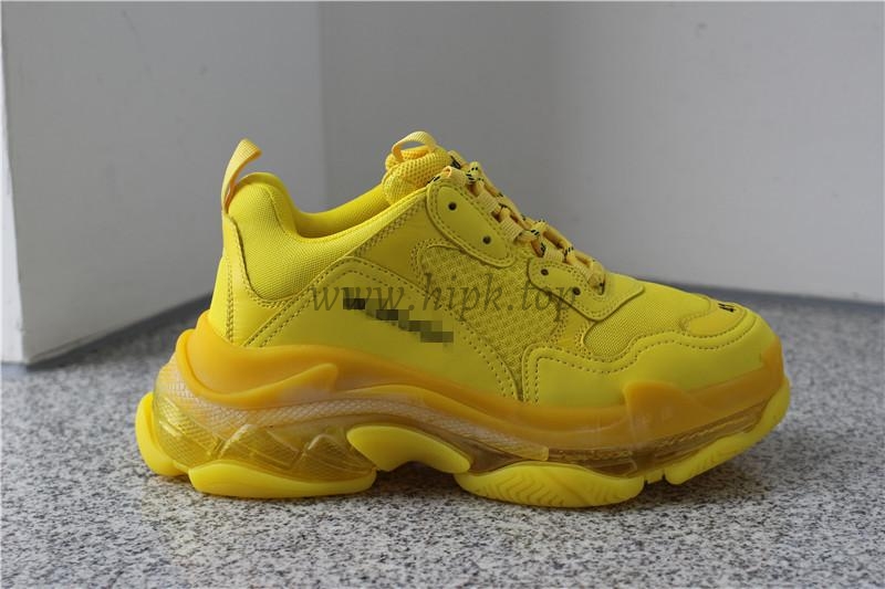 PK GOD PARIS TRIPLE S CLEAR SOLE TRAINER all yellow READY TO SHIP