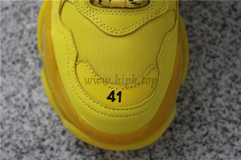 PK GOD PARIS TRIPLE S CLEAR SOLE TRAINER all yellow READY TO SHIP