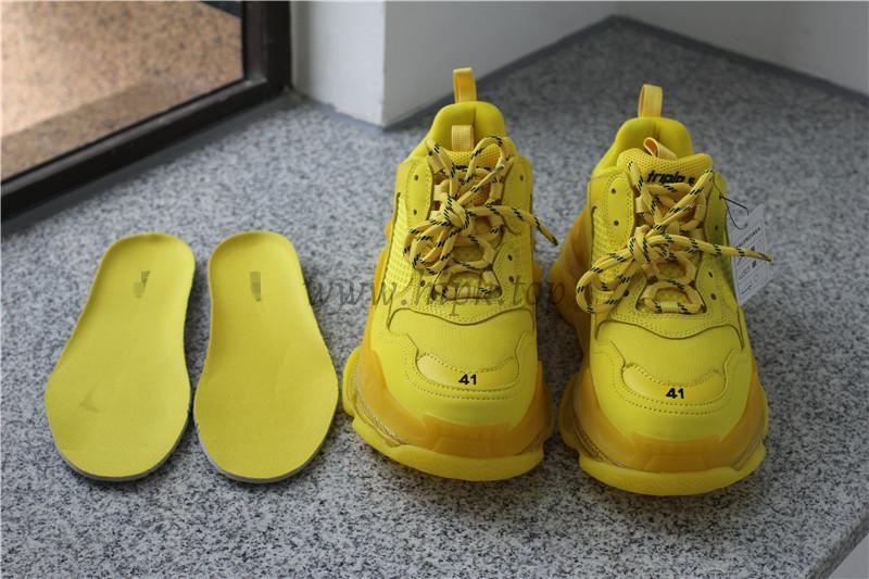 PK GOD PARIS TRIPLE S CLEAR SOLE TRAINER all yellow READY TO SHIP