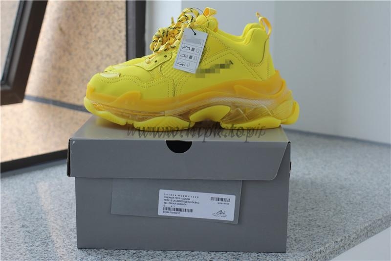 PK GOD PARIS TRIPLE S CLEAR SOLE TRAINER all yellow READY TO SHIP