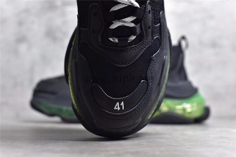 PK GOD PARIS TRIPLE S CLEAR SOLE TRAINER Black Green real materials READY TO SHIP