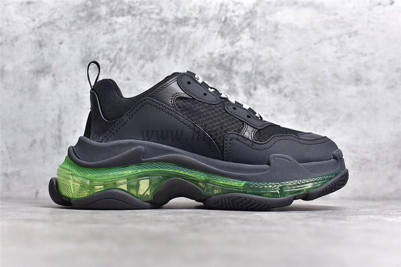 PK GOD PARIS TRIPLE S CLEAR SOLE TRAINER Black Green real materials READY TO SHIP