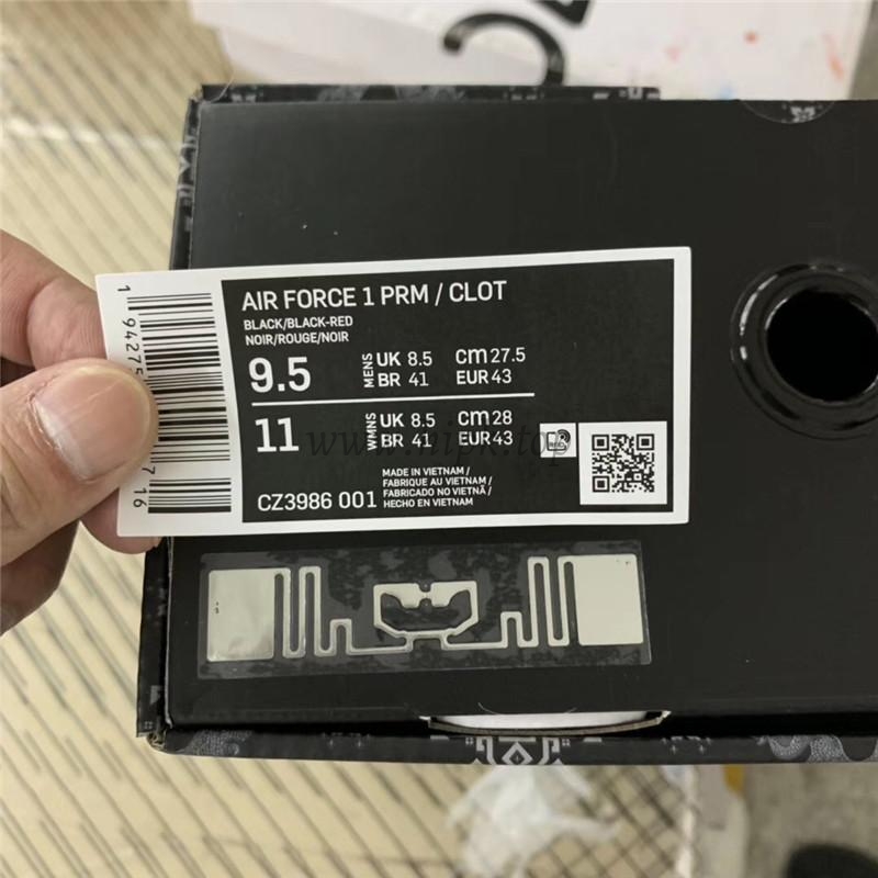 PK GOD CLOT x fragment x Nike Air Force 1 PRM BLACK retail materials ready to ship