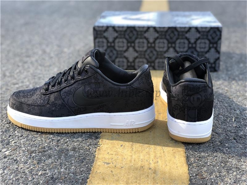 PK GOD CLOT x fragment x Nike Air Force 1 PRM BLACK retail materials ready to ship