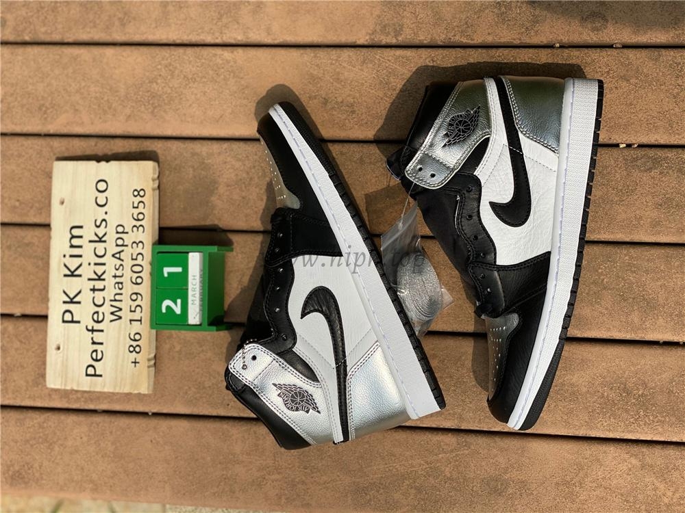 Pk god air Jordan 1 OG retro silver toe retail materials ready on March 10th