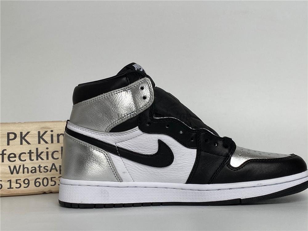 Pk god air Jordan 1 OG retro silver toe retail materials ready on March 10th