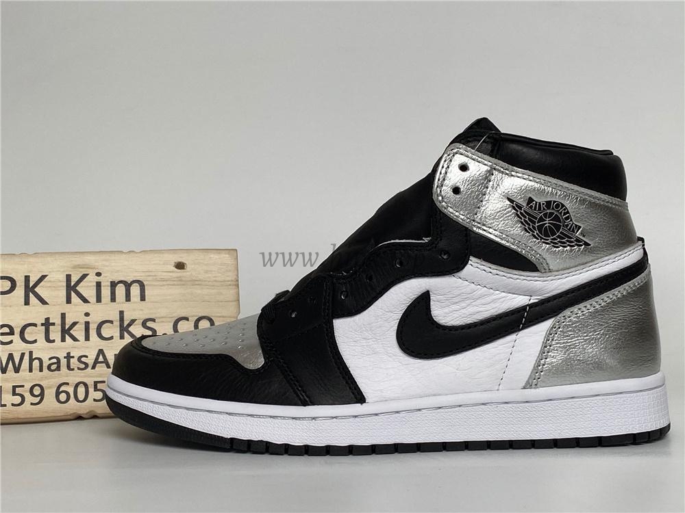 Pk god air Jordan 1 OG retro silver toe retail materials ready on March 10th