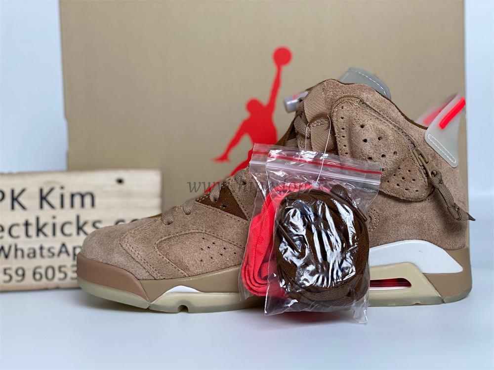 PK GOD Travis Scott x Air Jordan 6 Retro ‘British Khaki’ retail materials ready to ship