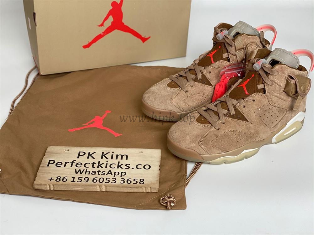 PK GOD Travis Scott x Air Jordan 6 Retro ‘British Khaki’ retail materials ready to ship