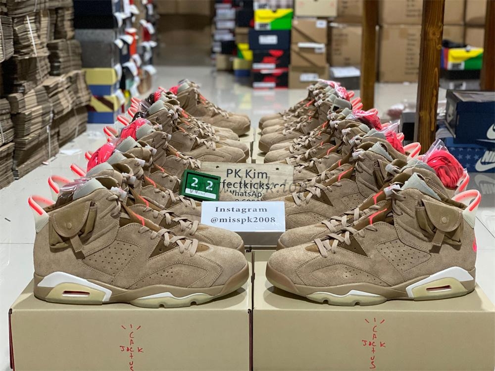 PK GOD Travis Scott x Air Jordan 6 Retro ‘British Khaki’ retail materials ready to ship