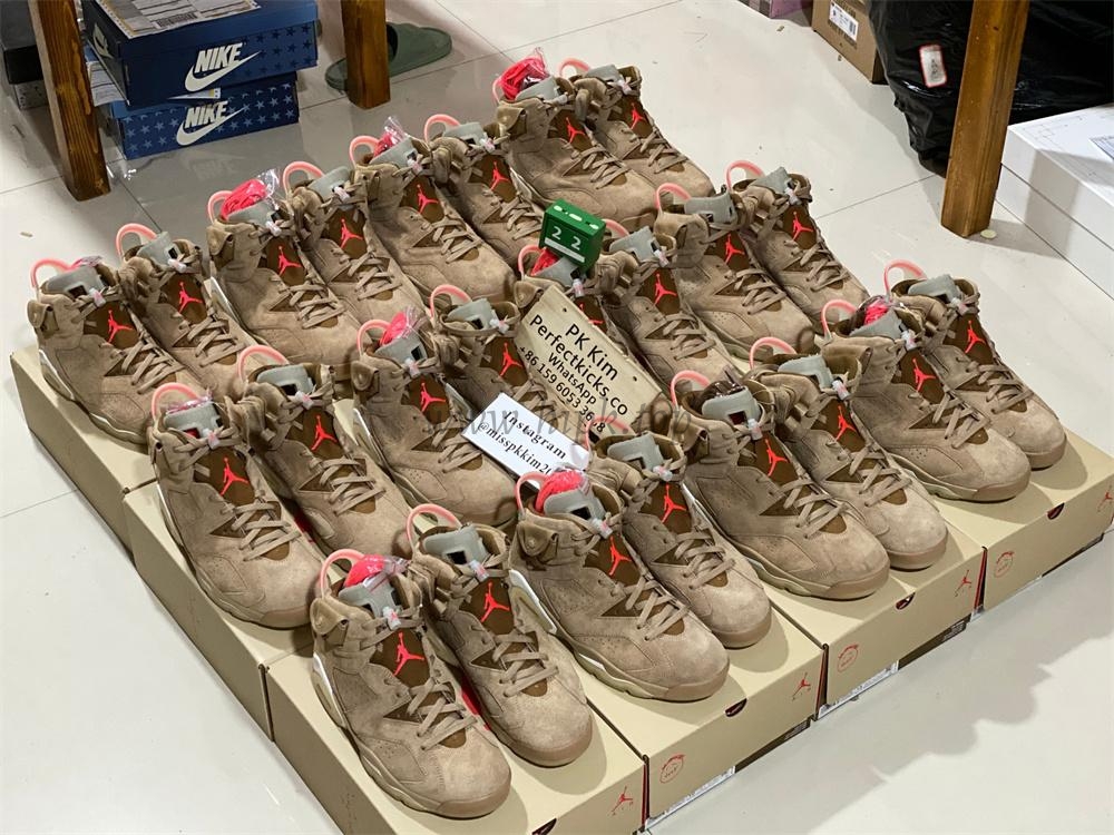 PK GOD Travis Scott x Air Jordan 6 Retro ‘British Khaki’ retail materials ready to ship