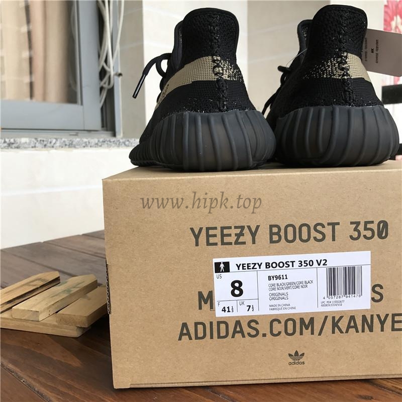 Ad*s factory materails yeezy 350 v2 black greenby9611 pk exclusive limited（shipped based on euro size)