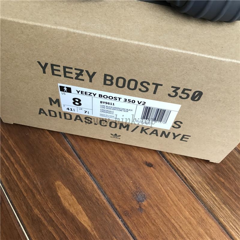 Ad*s factory materails yeezy 350 v2 black greenby9611 pk exclusive limited（shipped based on euro size)