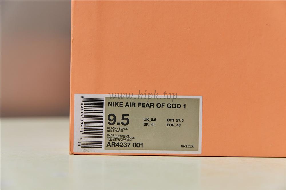 EXCLUSIVE RETAIL PK GOD NIKE AIR FEAR OF GOD 1 LIGHT BLACK/BLACK AAR4237-001READY TO SHIP