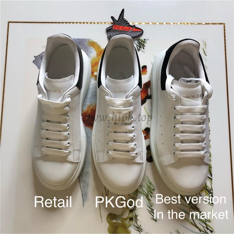 PK GOD Alxnder MC McQueen White smooth calf leather toe black leather heelbest version ready to ship