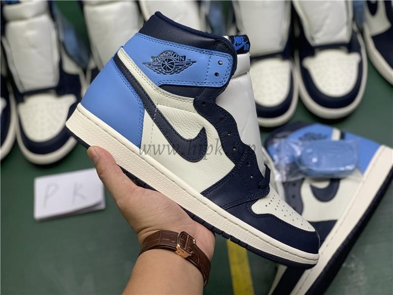 PK God Air Jordan 1 retro high OG Obsidian retail leather ready to ship