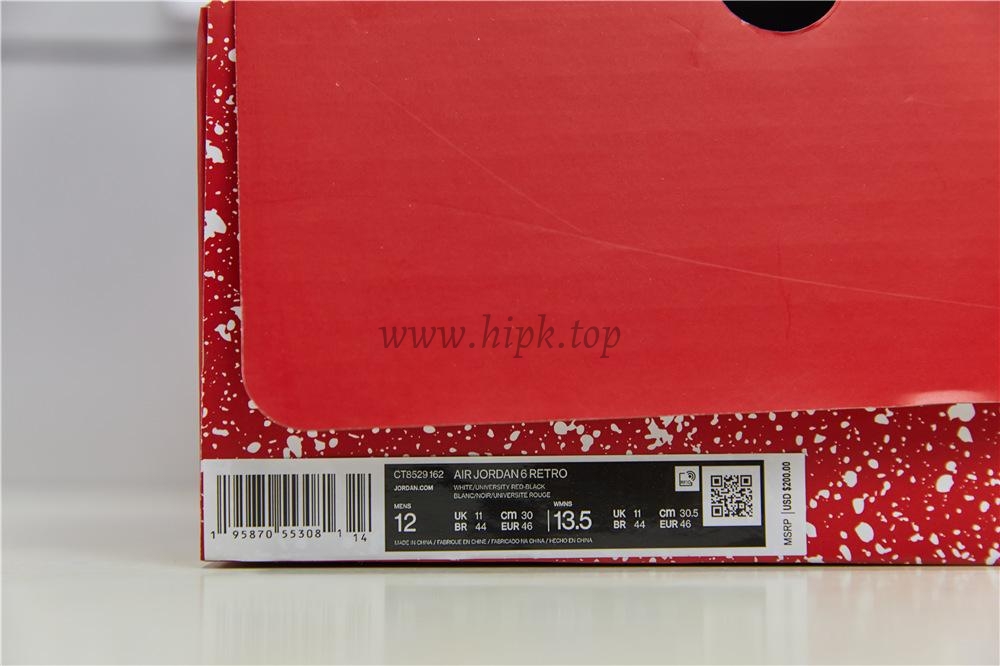 Pk God Air Jordan 6 Retro red Oreo retail materials ready to ship