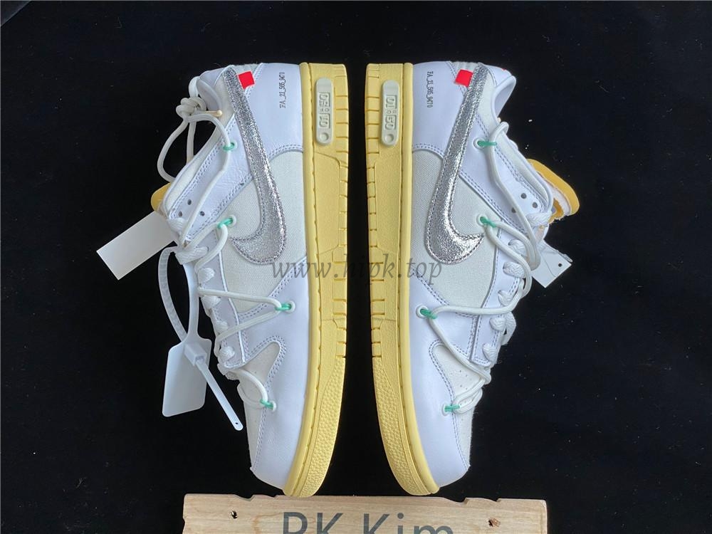 Pk God off white X dunk low the 50 white silver retail materials ready to ship