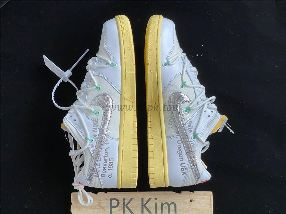 Pk God off white X dunk low the 50 white silver retail materials ready to ship