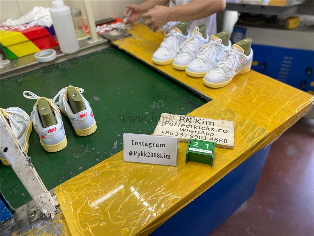 Pk God off white X dunk low the 50 white silver retail materials ready to ship