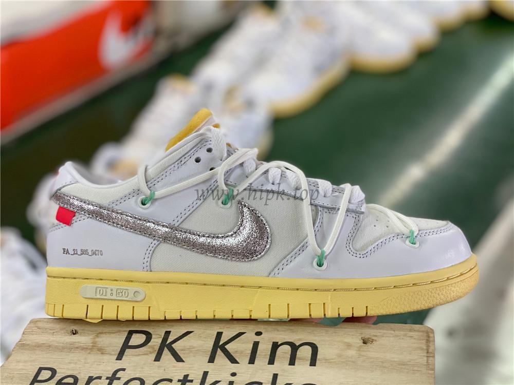 Pk God off white X dunk low the 50 white silver retail materials ready to ship