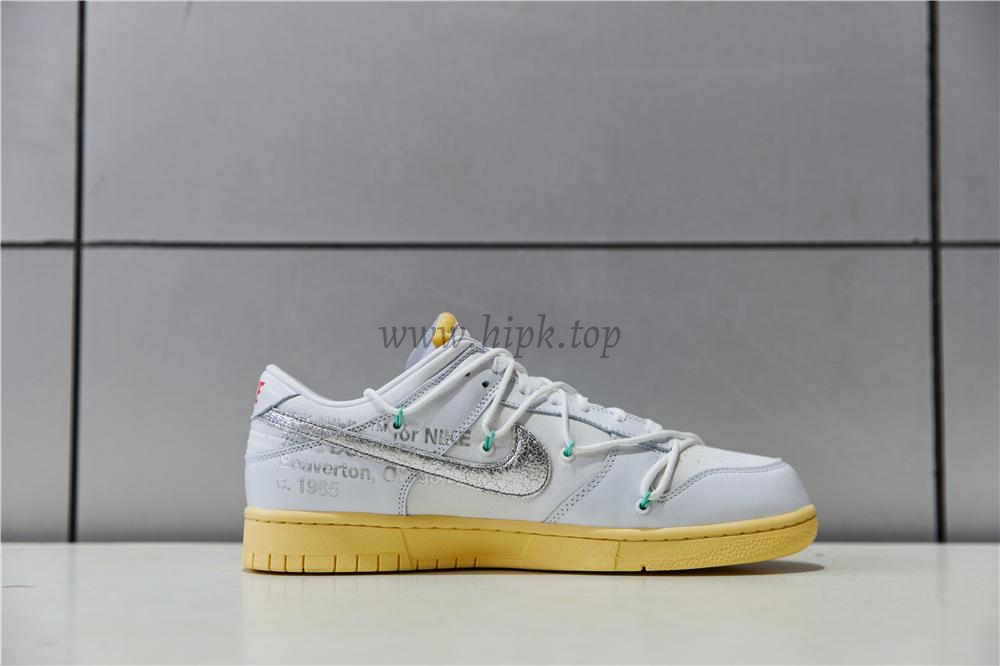 Pk God off white X dunk low the 50 white silver retail materials ready to ship