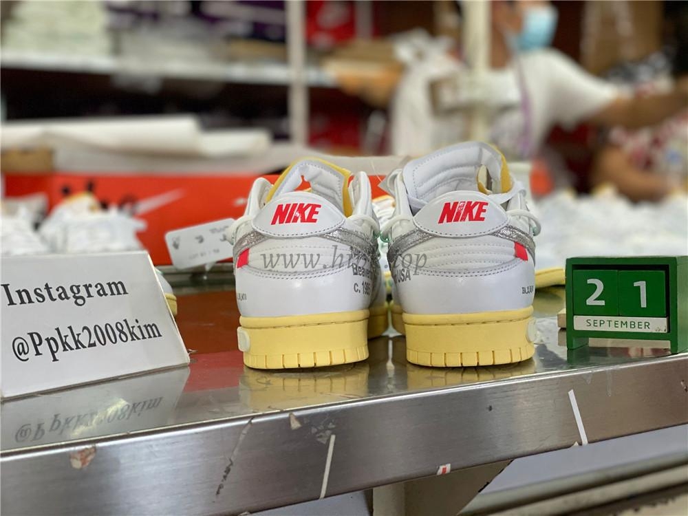 Pk God off white X dunk low the 50 white silver retail materials ready to ship