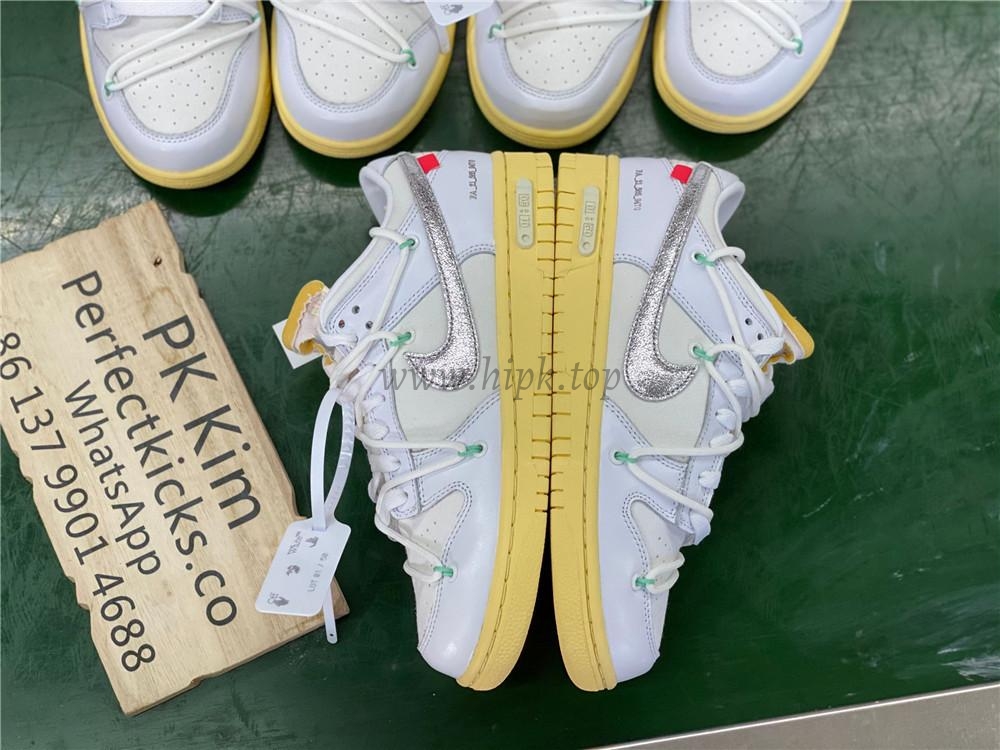 Pk God off white X dunk low the 50 white silver retail materials ready to ship