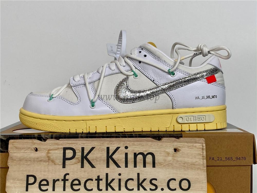 Pk God off white X dunk low the 50 white silver retail materials ready to ship